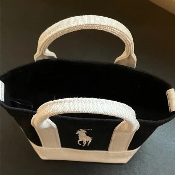 Ralph Lauren Black and White Canvas Tote - Picture 2 of 7